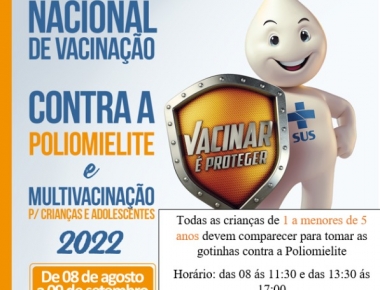 Iniciada à campanha para vacinar crianças e adolescentes contra poliomielite e outras doenças
